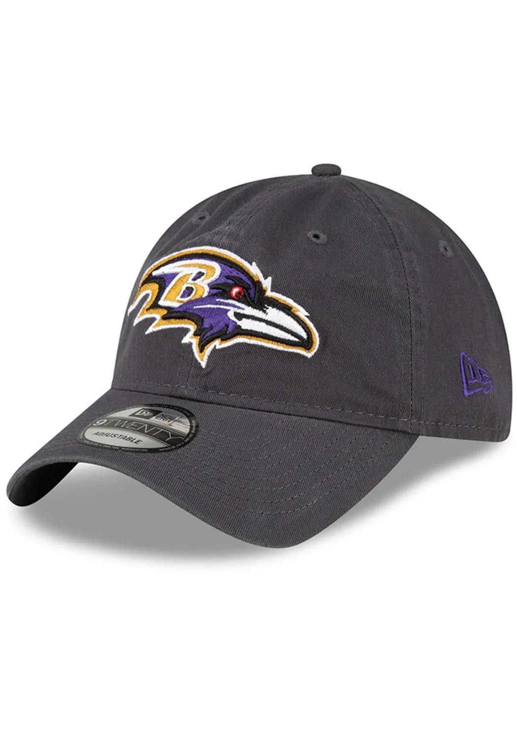 New Era NFL Core Classic 9TWENTY Graphite Adjustable Hat Cap - One Size, Baltimore Ravens, One size