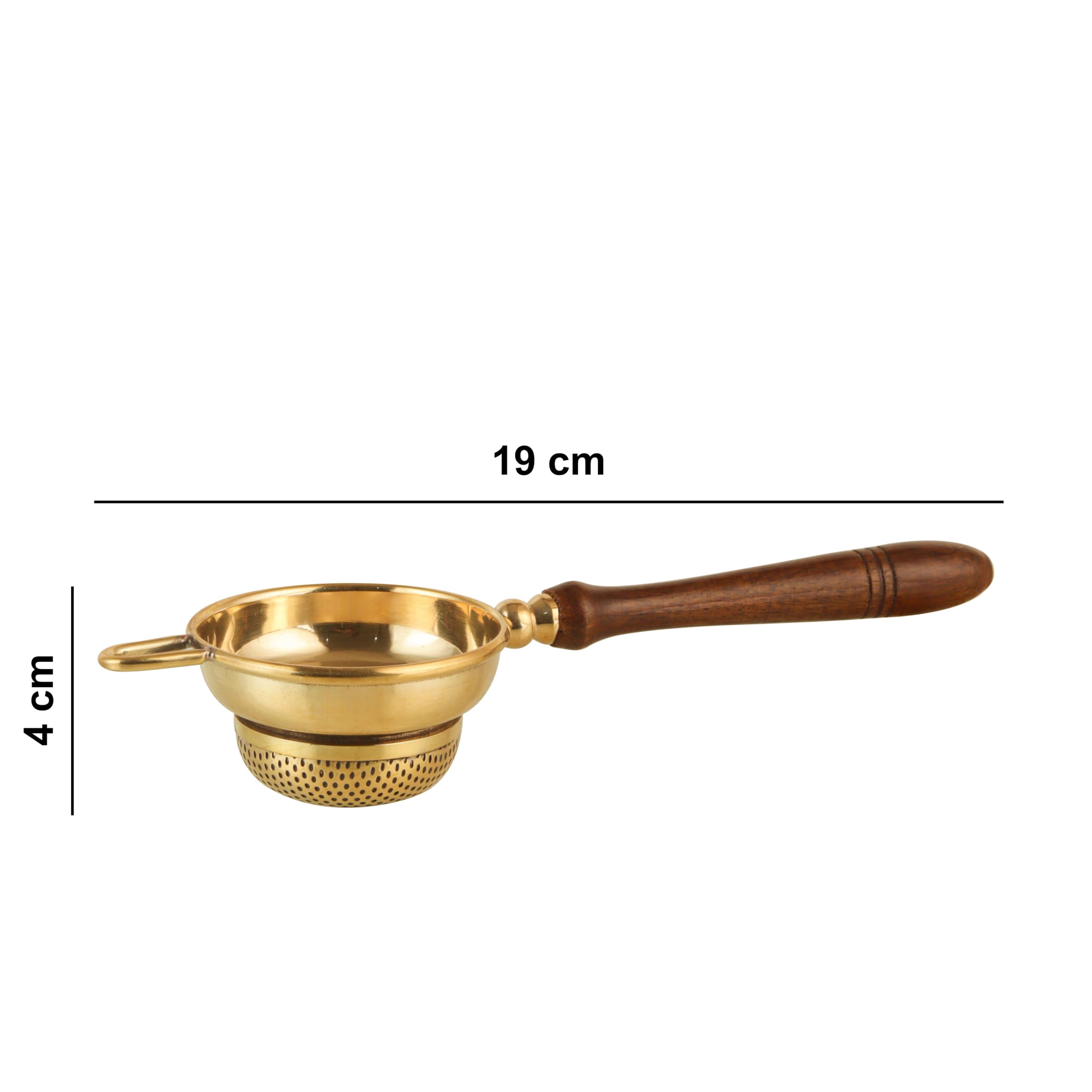 Handcrafted Brass Tea Strainer - Fine Mesh & Handle -6