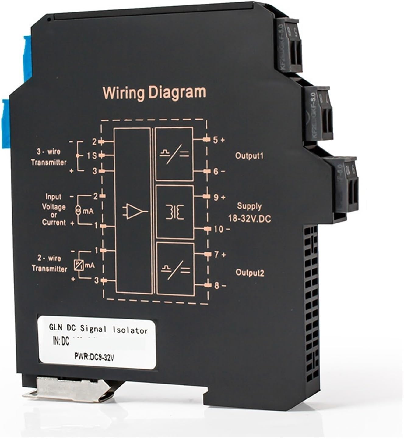 4-20mA DC Signal Isolator 0-10V to 0-5V 1-5V Analog DC24V 1 in 2 Out(0-10V to 0-5V)