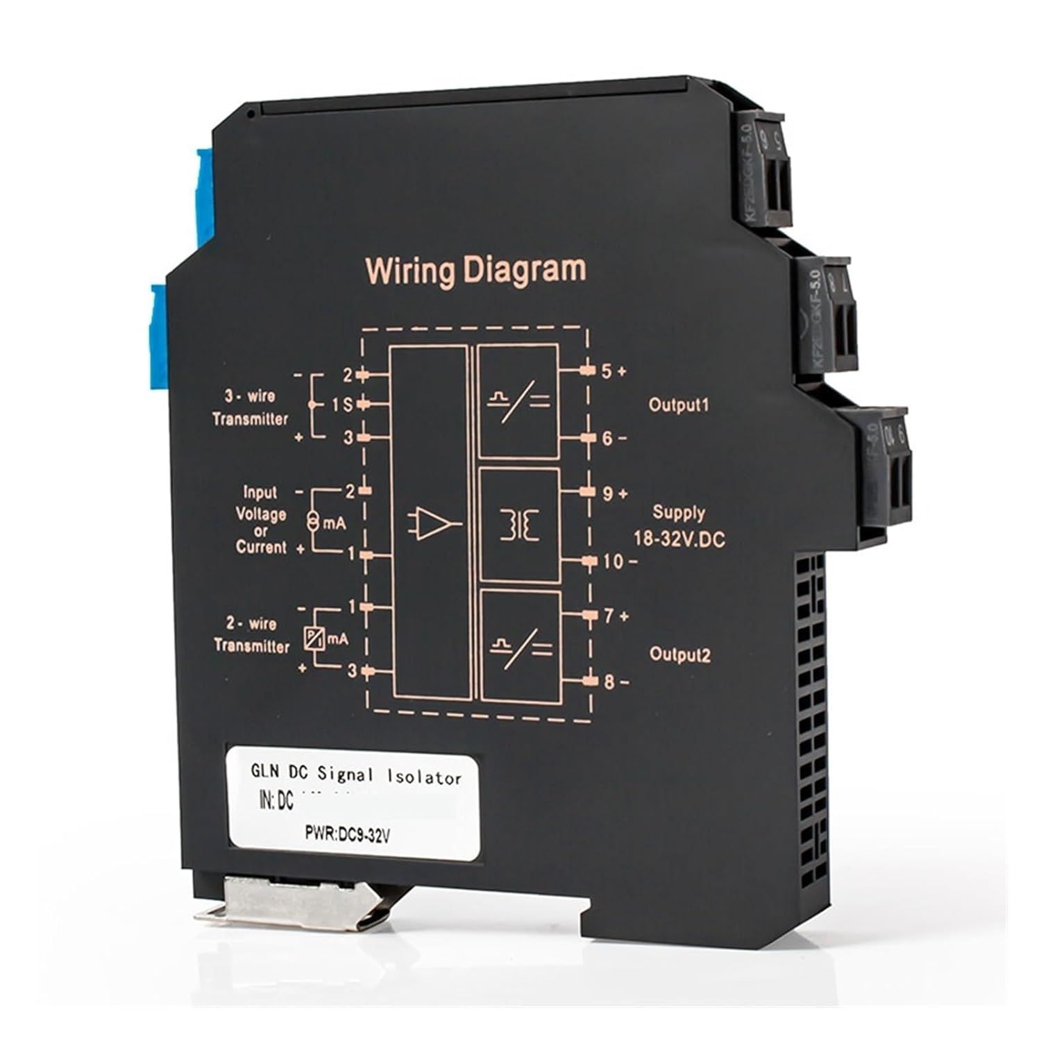 4-20mA DC Signal Isolator 0-10V to 0-5V 1-5V Analog DC24V 1 in 2 Out(1-5V to 1-5V)