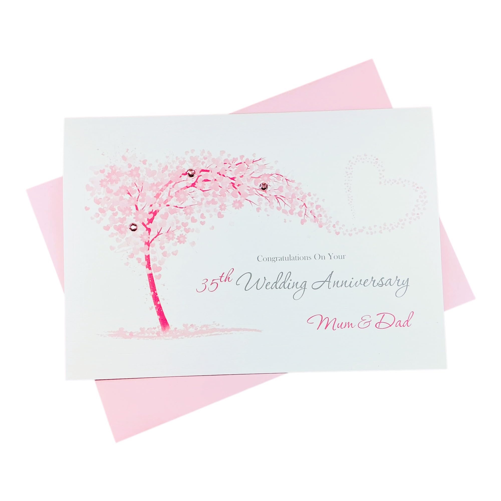 Mum & Dad 35th Wedding Anniversary Card Personalised Coral 35 Years – SH 35