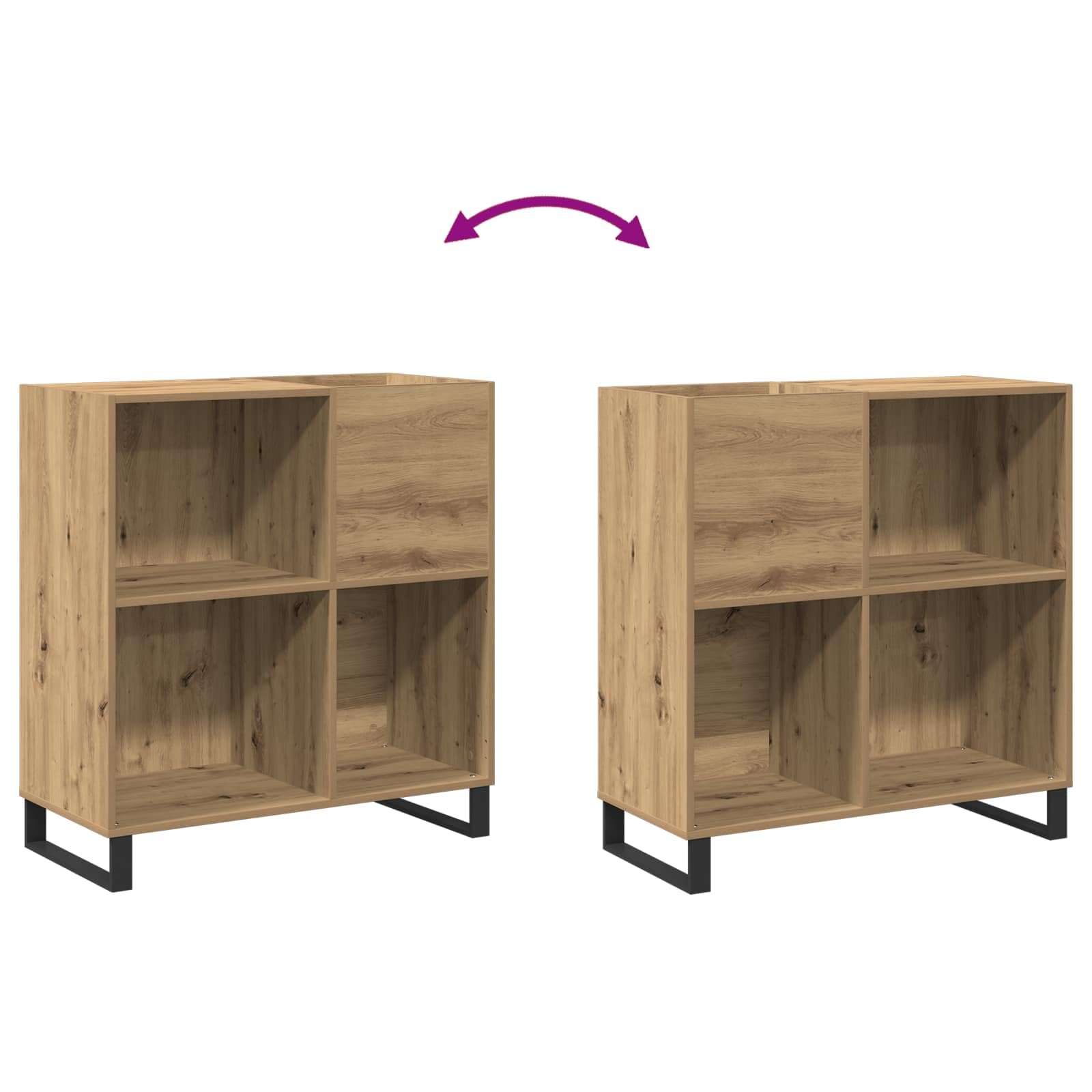 vidaXL Armadio per Dischi Rovere Artigianale 84,5x38x89 cm Legno ingegnerizzato
