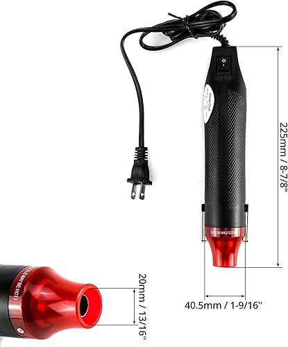 Miniatura 6 de QWORK Pistola de calor, pistola de aire caliente de 110 V, 300 W, pistola retráctil con soporte y cable de alimentación, para envolver PVC,