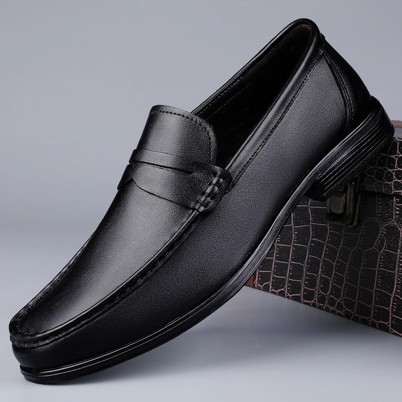 Men's Dress Formal Shoes Non Slip Rubber Sole Low Top Office Business Slip-on Pointed Toe Synthetic Pu Leather Casual2