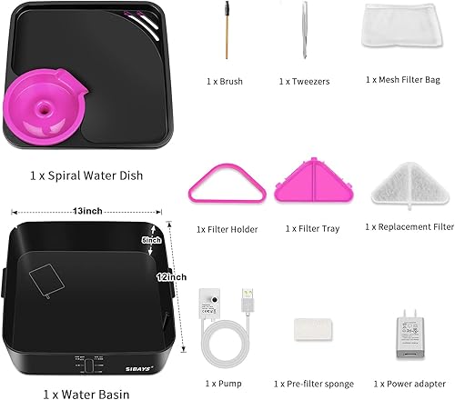 Miniatura 7 de Fuente de agua para perros grandes, dispensador de cuenco de agua de 1.8 galones con filtro de 5 capas, protección automática de desbordamiento