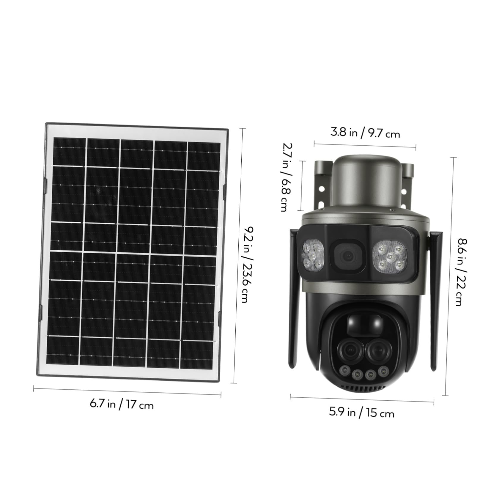 Telecamera di Sicurezza Solare Esterna Wifi 5mp con Zoom 10x e Visione