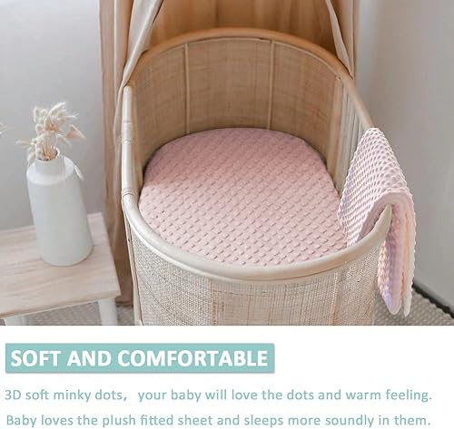 Miniatura 4 de Owlowla Juego de sábanas de moisés, ultra suaves, de minky, universal, ajustable, para bebé, niños y niñas (marfilfloral)