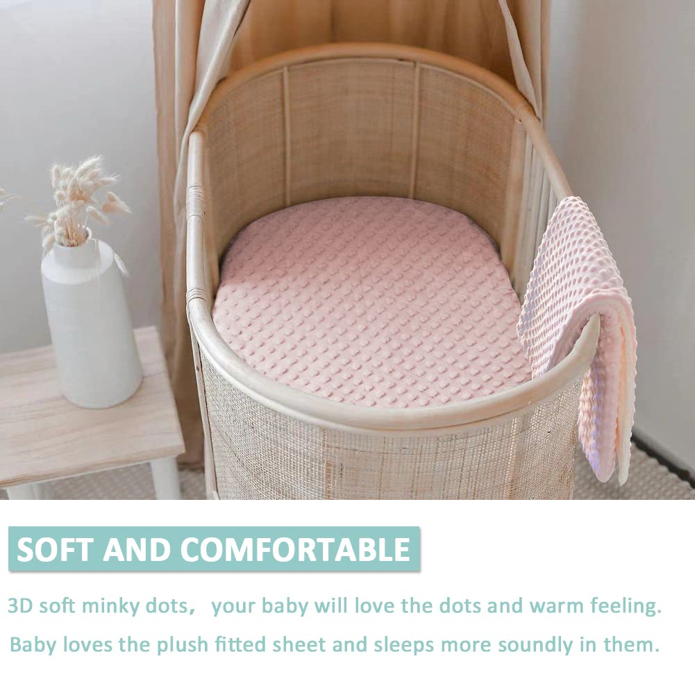 Owlowla Stubenwagen-Spannbetttuch, weich und dehnbar, Minky Babynest Bezug Stubenwagen-Spannbettlaken für Stubenwagen-Pad/Matratze (weiß/klassisch braun)