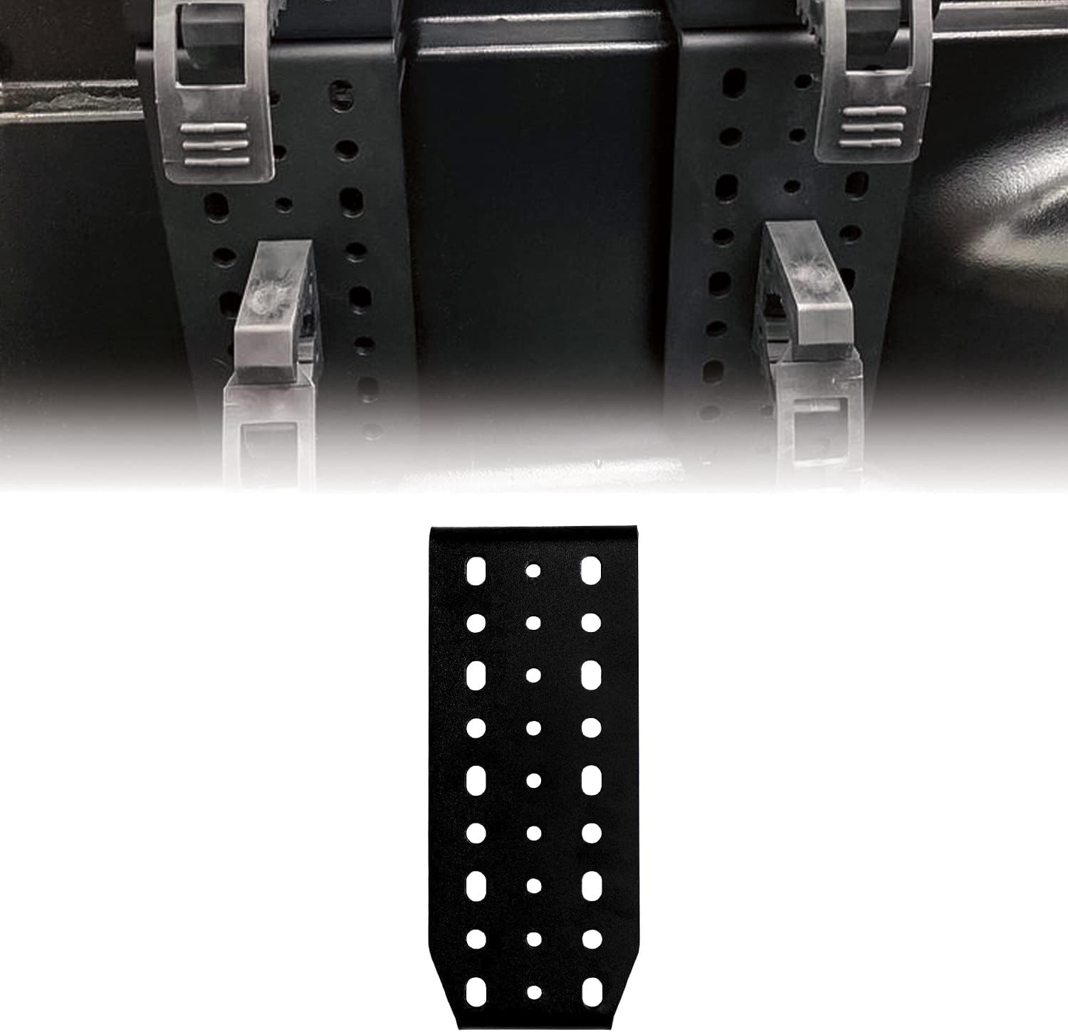 Rago Fabrication Bed Rail Modular Accessory Mount Extension for Shovels, Recovery Boards, Fuel Cans & More | Compatible with Toyota Tacoma | Extension | 3 Mounting Locations | Made in The USA