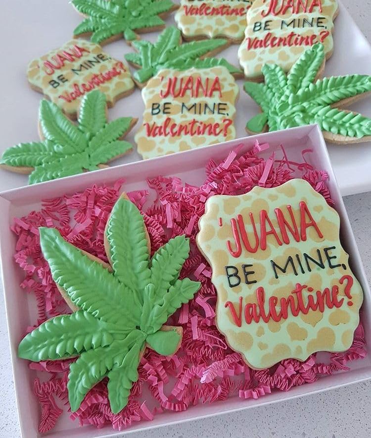 Miniatura 5 de Cortadores de galletas con forma de cannabis de marihuana, 3 piezas de cortadores de galletas en forma de hoja de acero inoxidable, molde resistente