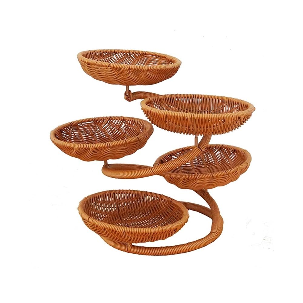 Zhaoj24-05 Fruit Racks Multi-tier Woven Bread Roll and Food Serving Baskets Storage Basket Candy