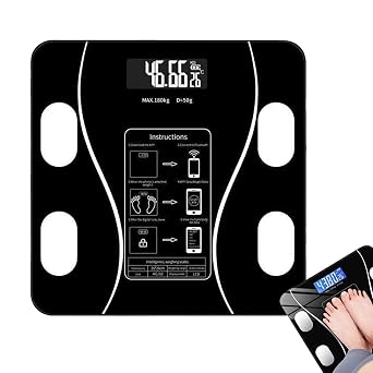 Weight Scale Digital Smart Scale with Bathroom, Body Fat Scale, BMI, Body Fat, Muscle Mass | Health Analyzer, Gym Accessories, Smartphone App, Accurate Weighing Configuration Monitor for Home Indoor