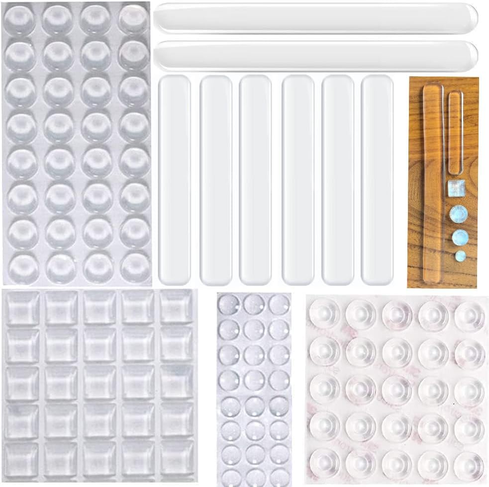 Door Bumpers, 116Pcs 6Sizes Clear Rubber Bumpers SelfAdhesive