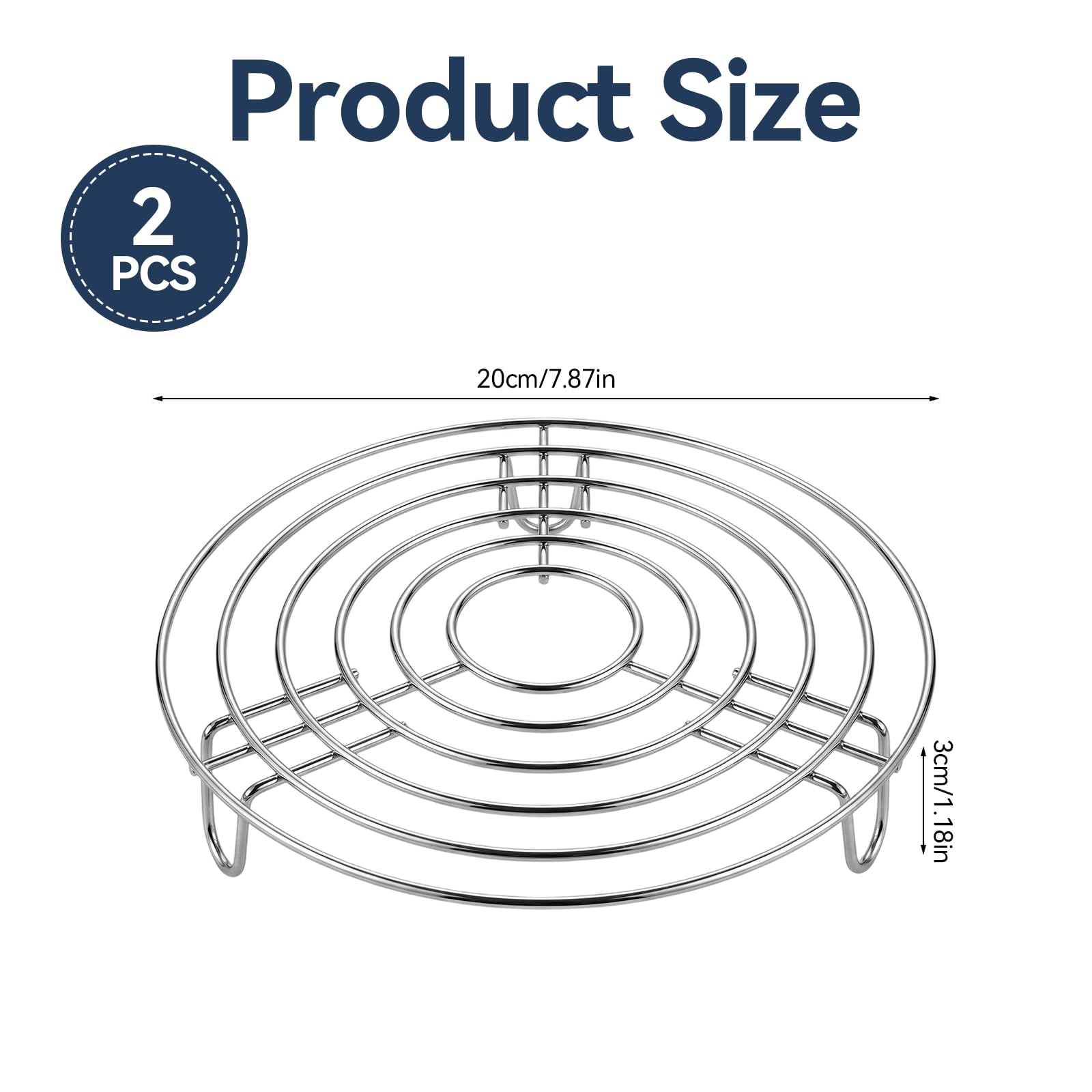 Soporte de Rejilla para Vapor 20cm Inoxidable Redondo