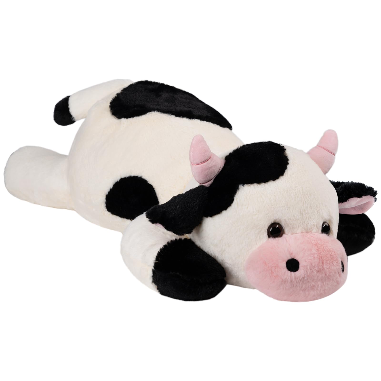 Crillop Weighted Plush Cow Stuffed Animal, 25.6 inches, 5 lbs, Soft Plushie for Kids and Adults (Cow Large)