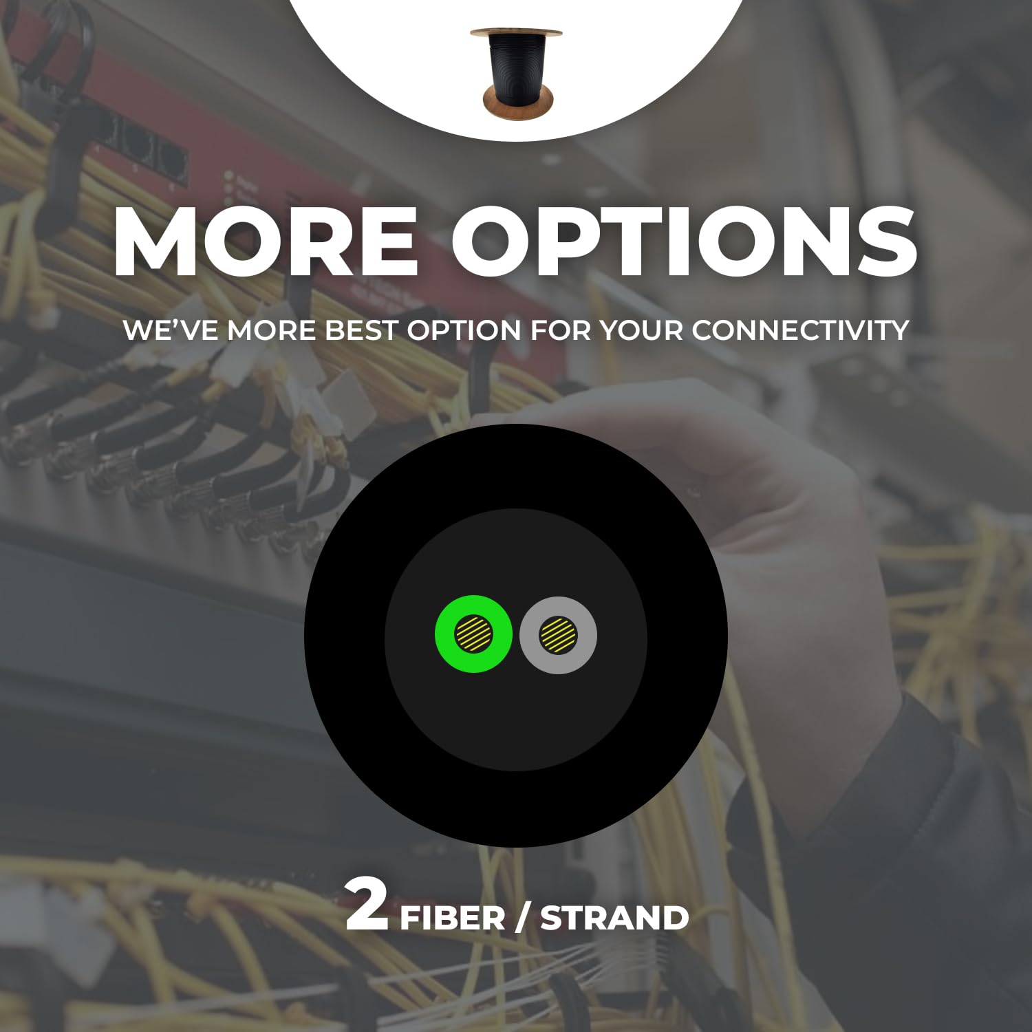 6 Fiber Multimode OM1 62.5/125 Indoor/Outdoor Distribution Fiber Optic Cable, Riser Rated, Black, PVC Jacket, 1000 Feet