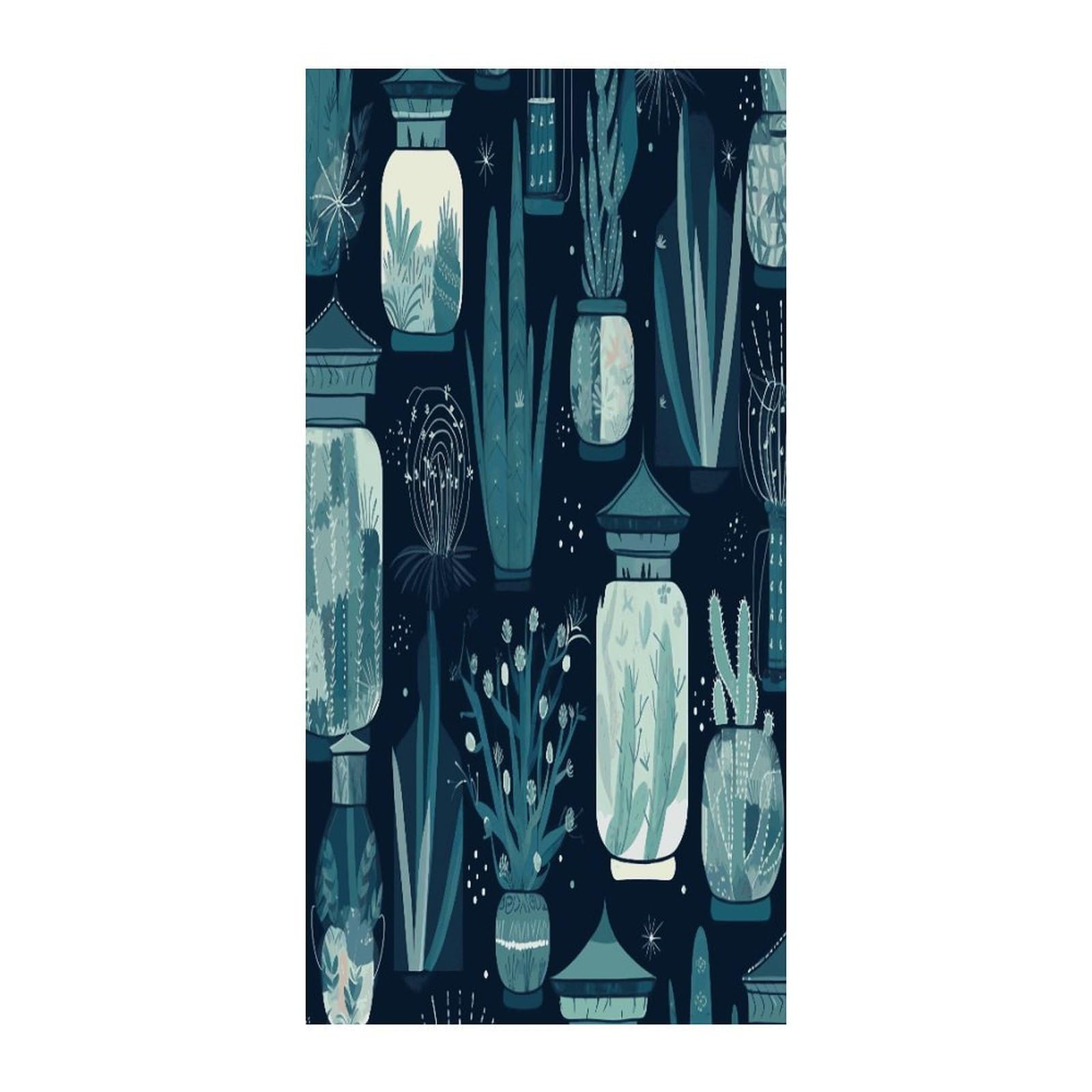 Adfgyerh Style Succulent Plants And Cactus Curtains，Polyester Blackout Extra Wide，Door Curtain， 35.4X 70.9 Inch For Temporary Room Dividers Bedroom Living Room，Room Darkening Curtains ，For Doorway Privacy For Wall