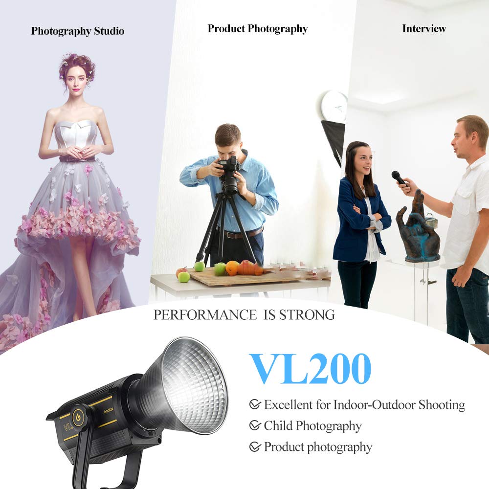 Amazon | GODOX VL200 LEDスタジオライト+BD-04バーンドアキット 200W