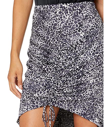 BCBGMAXAZRIA BCBG Printed Hammered Satin Skirt Navy/Off-White 143