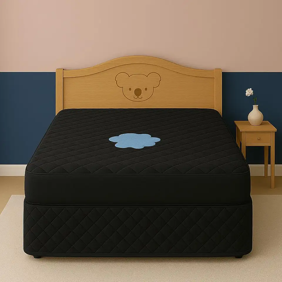 Capa Impermeável Protetor para Colchão Casal - 4 Camadas de Proteção - 100% Impermeável - Respirável e Não faz barulho (Preto, Casal)