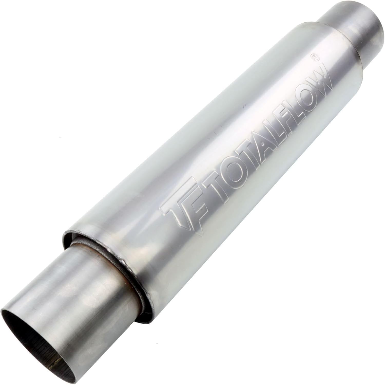 TOTALFLOW 22114 Straight Through Universal Exhaust Muffler | 304 Stainless Steel | 2 Inch Inner Diameter Inlet/Outlet