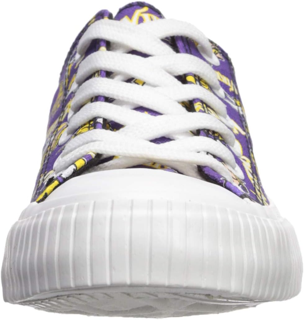 FOCO Minnesota Vikings NFL Womens Low Top Repeat Print Canvas Shoes - 7 - Image 2