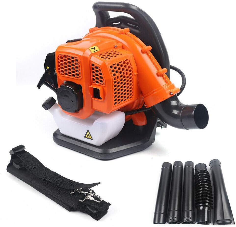 2-Strokes Gas Leaf Blower Backpack Gas-Powered Backpack Blower 42.7CC Engine Backpack Blower Commercial Blower for Lawn Garden Blowing Leaves Snow Debris and Dust