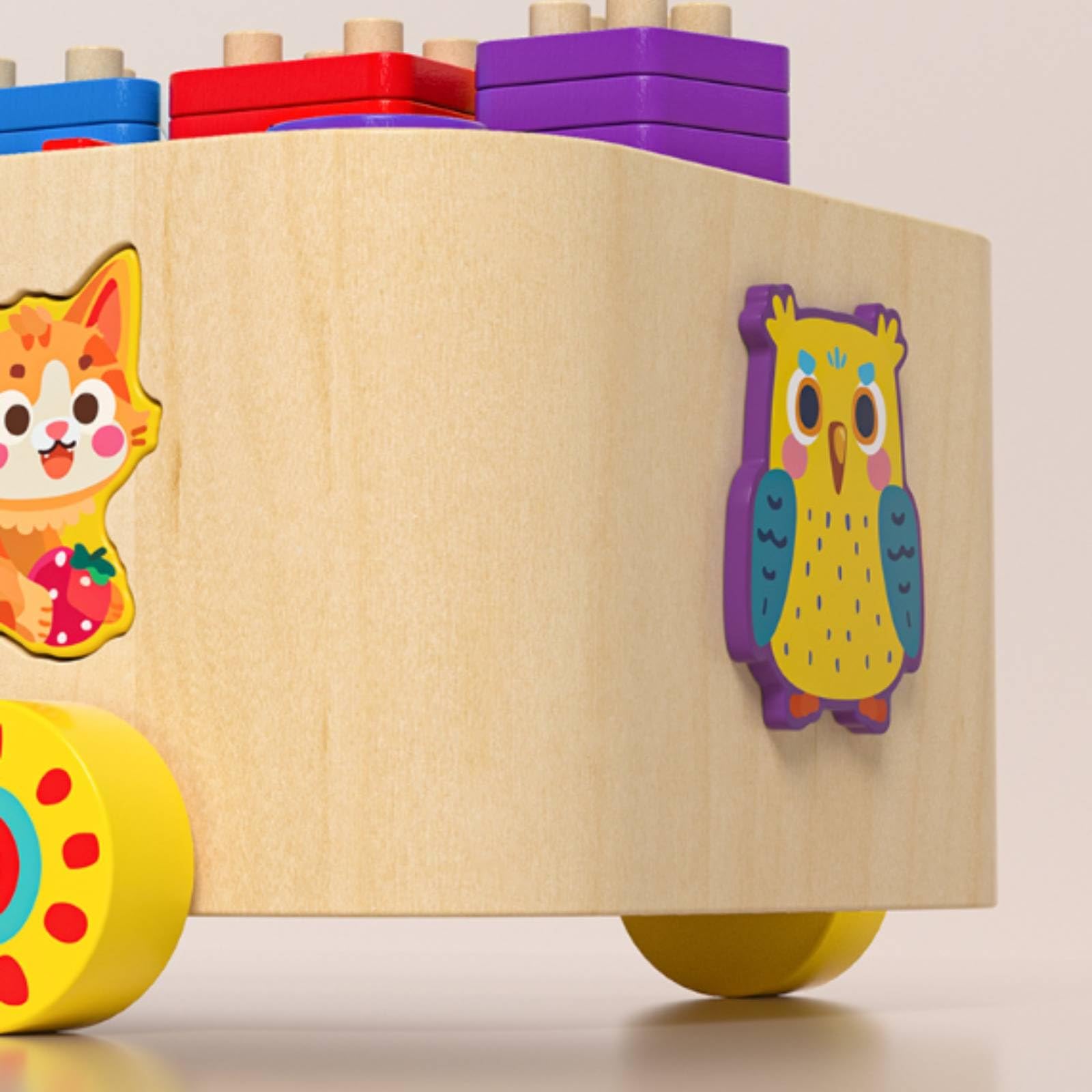 Amagogo Spielzeug Auto Sortierspiel Lernblöcke Zahlensteck Spiel Geometrische Bausteine pflöcke Tierbilder Problemlösung Förderung für