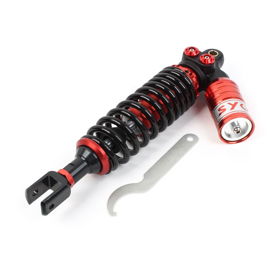 350mm Long Motorbike Rear Suspension Shock Absorber Pair Red Black (SN: ddb d4f 744 ef5 fdb)-image-37