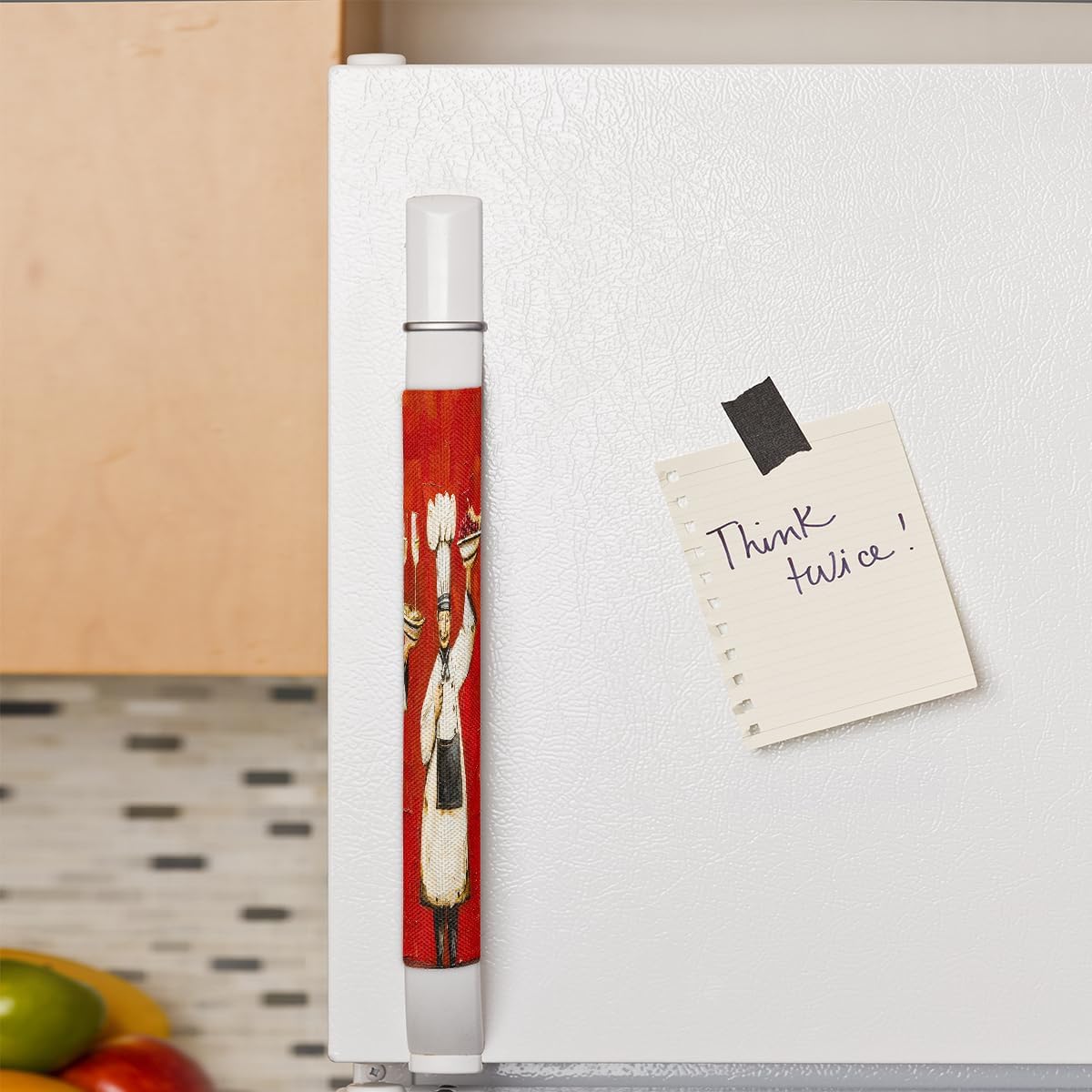 Refrigerator Door Handle Covers Set of 2 Oil Painting Red Chef Washable Fridge Handle Covers Appliance Dishwashers Microwave Protector Keep Off Food Stains Dust Fingerprint Kitchen Decor