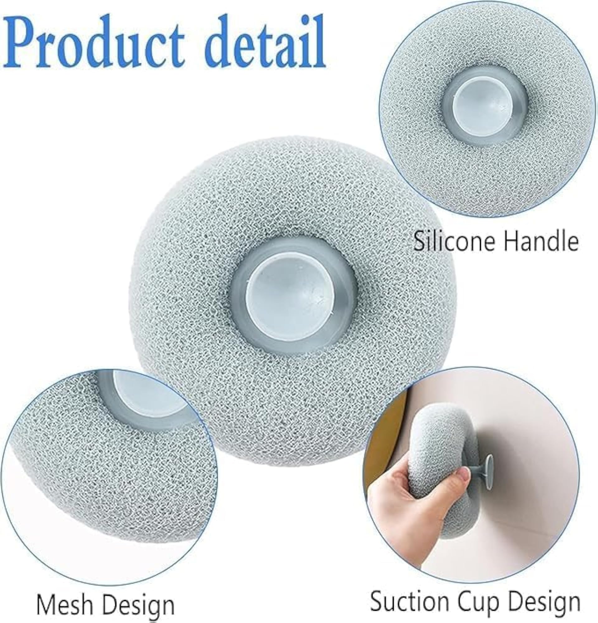 Mesh Loofah Body Scrubber & Massager with Central Handle