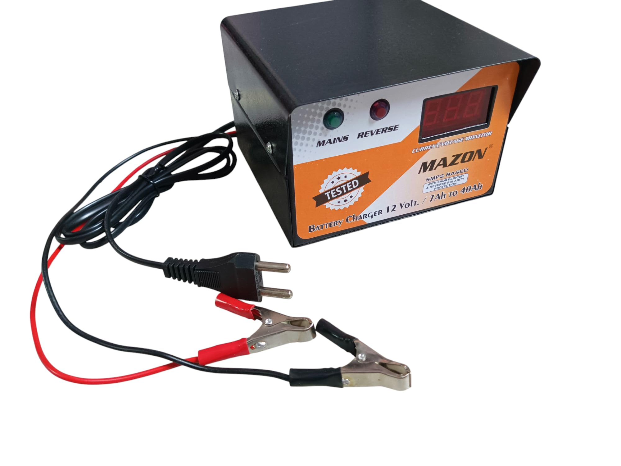 Mazon_12V Battery Charger, 7Ah to 40Ah Range, Digital Display, SMPS Based with Reverse Polarity Protection-image-18