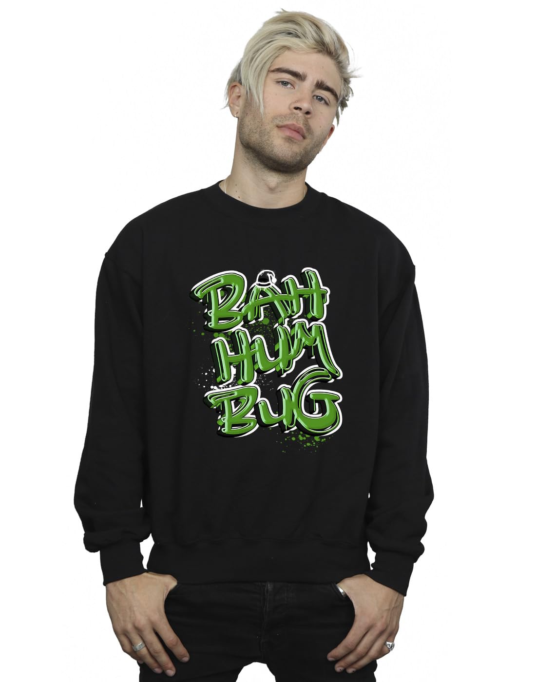 Absolute Cult Christmas Men's Bah Humbug Sweatshirt Black Small