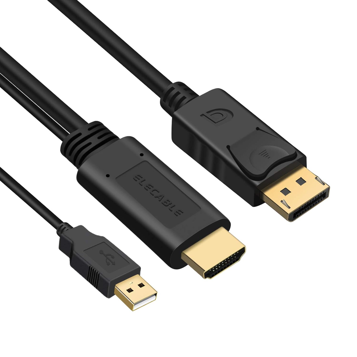 HDMI to DisplayPort Adapter Cable,HDMI to DP 4K UHD Video Audio