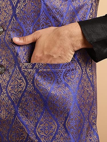Image of SOJANYA (Since 1958 Men's Silk Blend Kurta Pyjama & Nehru Jacket Combo
