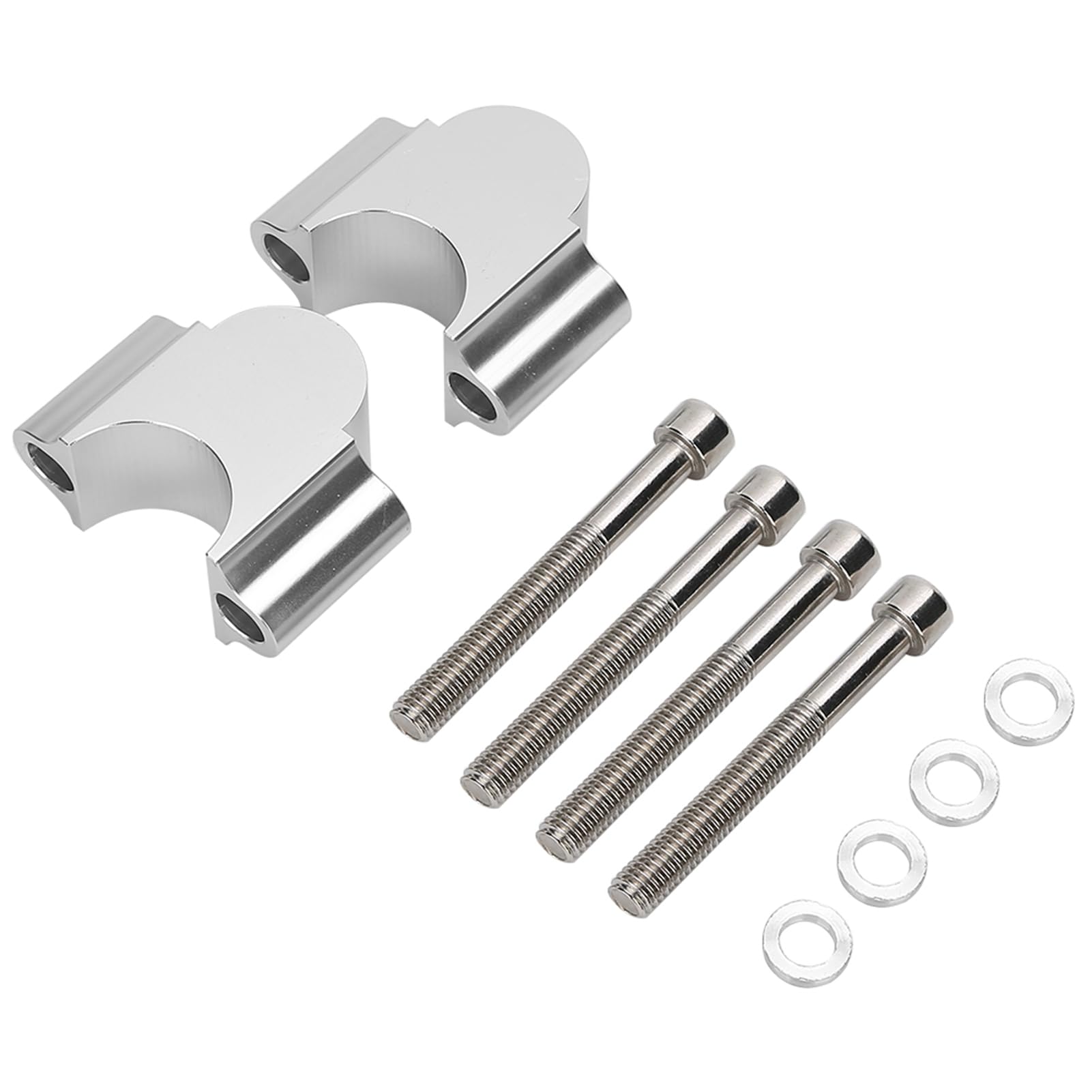 Riser Manubrio, Regolabile Durevole 28MM Premium Morsetto Manubrio Moto Alluminio con 4 Viti X per ATV per Moto Quad(D'argento),maniglia della moto