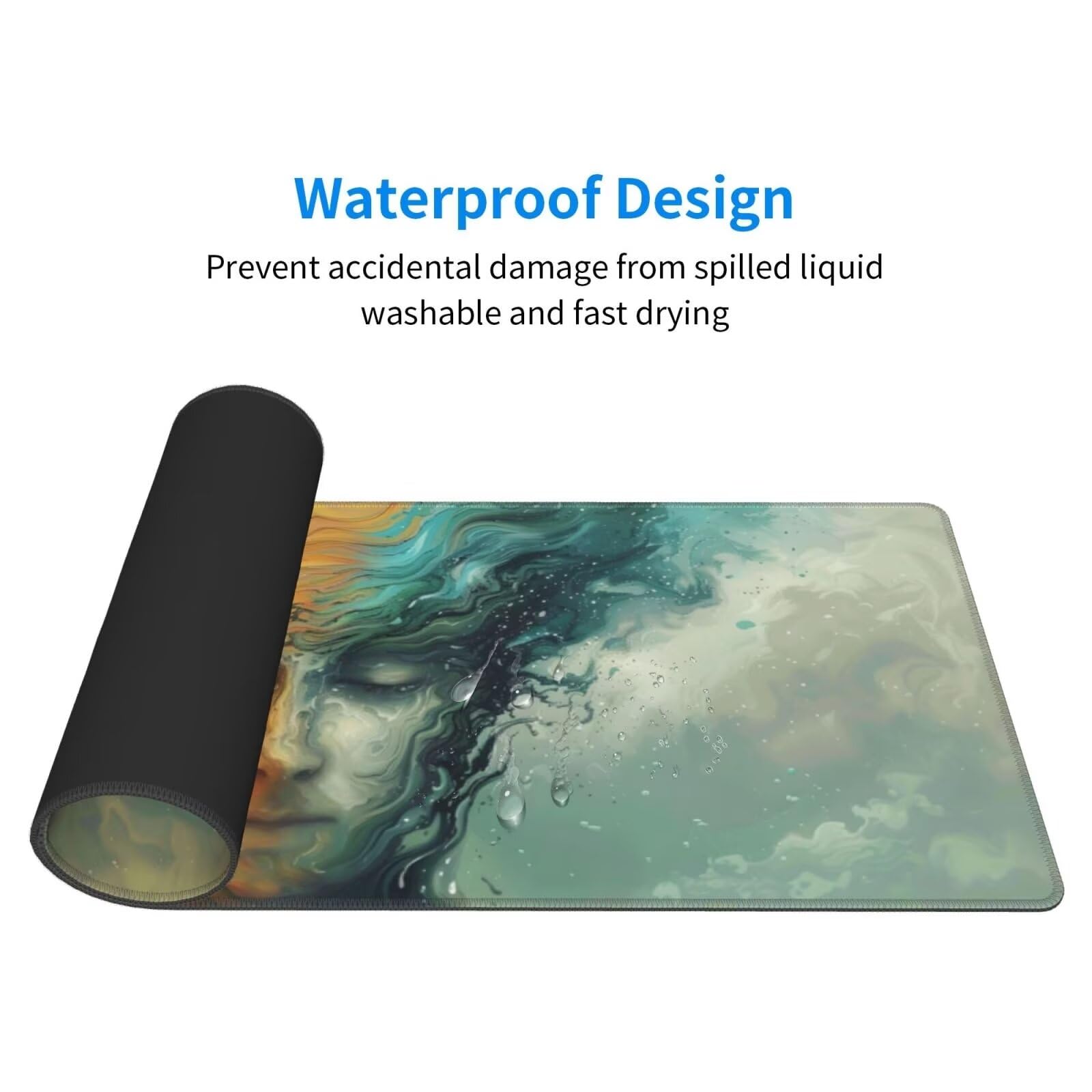 Tappetino Mouse, Tappetino Mouse Gaming Grande XXL 1500x800x3mm Tappetino Scrivania Mouse Pad, Base in Gomma Antiscivolo, Bordi Cuciti,Lavabile, Mousepad per Ufficio e Gaming (Carattere astratto) R113