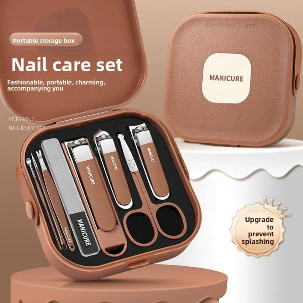Radhav Mart 8 in 1 Nail Clipper Set – Professional Manicure Set & Pedicure Kit for Men & Women | Portable Nail Clippers Set Stainless Steel | Personal Grooming Kits. 1