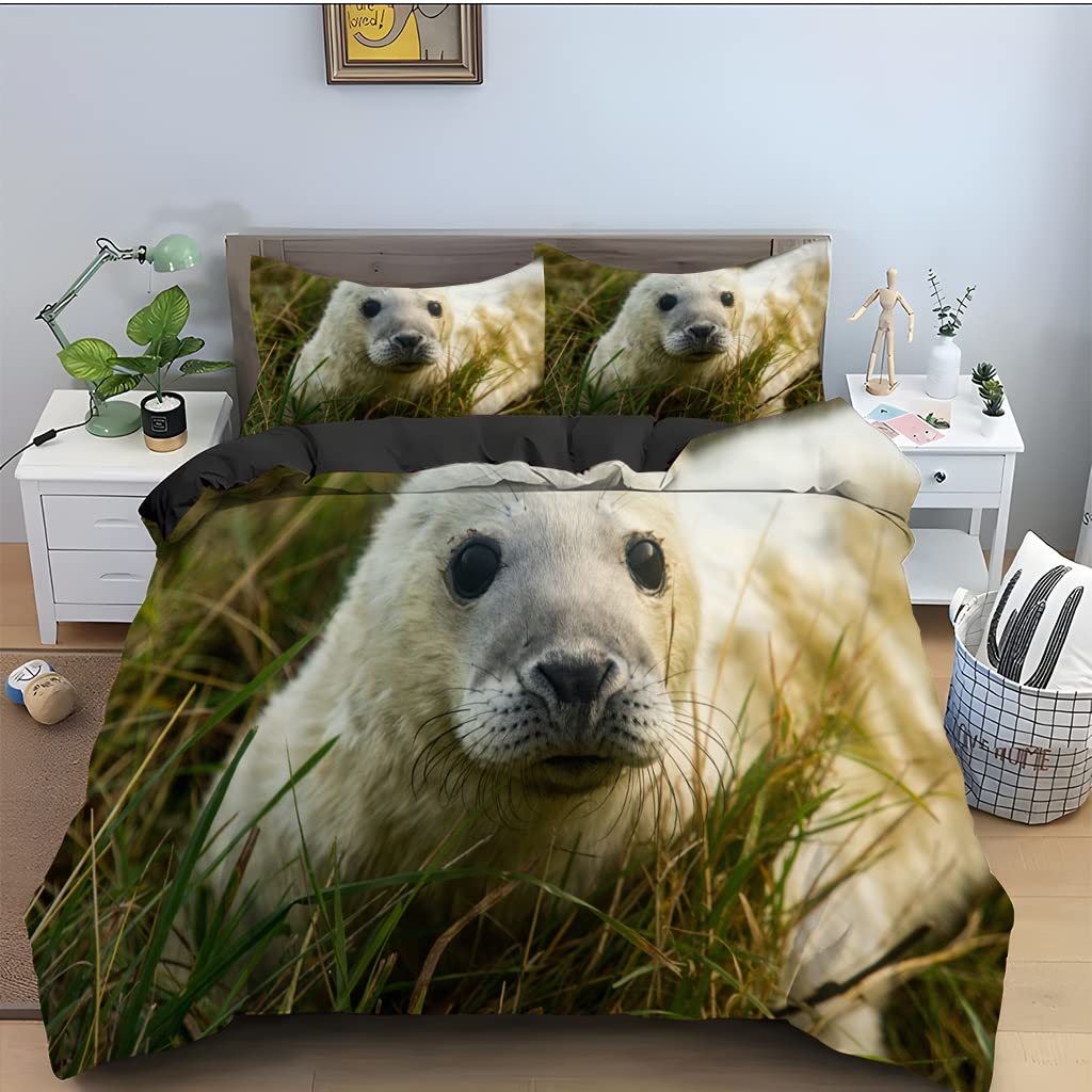 Parure de lit 220x240 adulte capibara vert en microfibre sans repassage