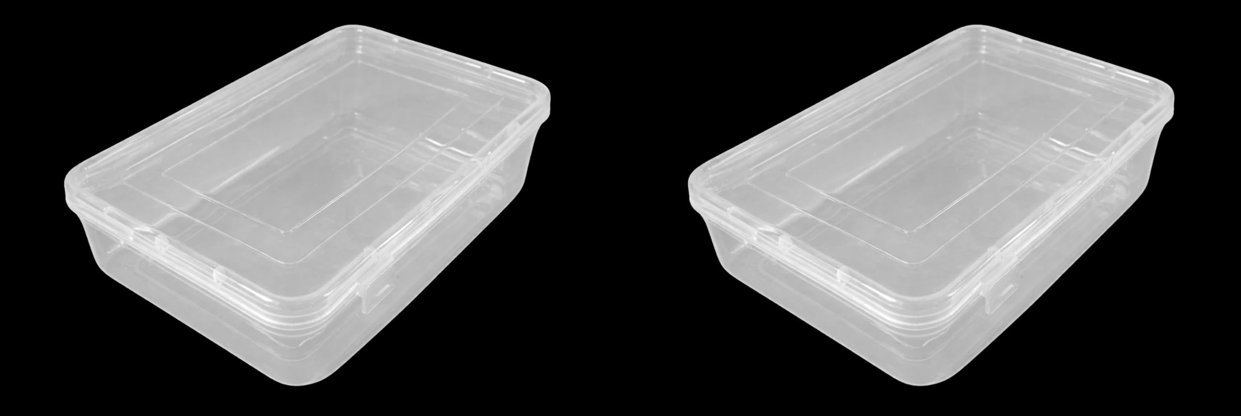 Mahganya Jewellery Case Organiser, Rectangular Plastic Storage Box For Medicines, Stationery, Cosmetics, Pack of 2, Transparent NO.66-image-18