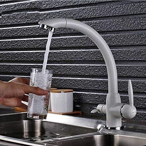 Robinet de cuisine blanc avec système eau filtrée pour éliminer les impuretés de l'eau LWX