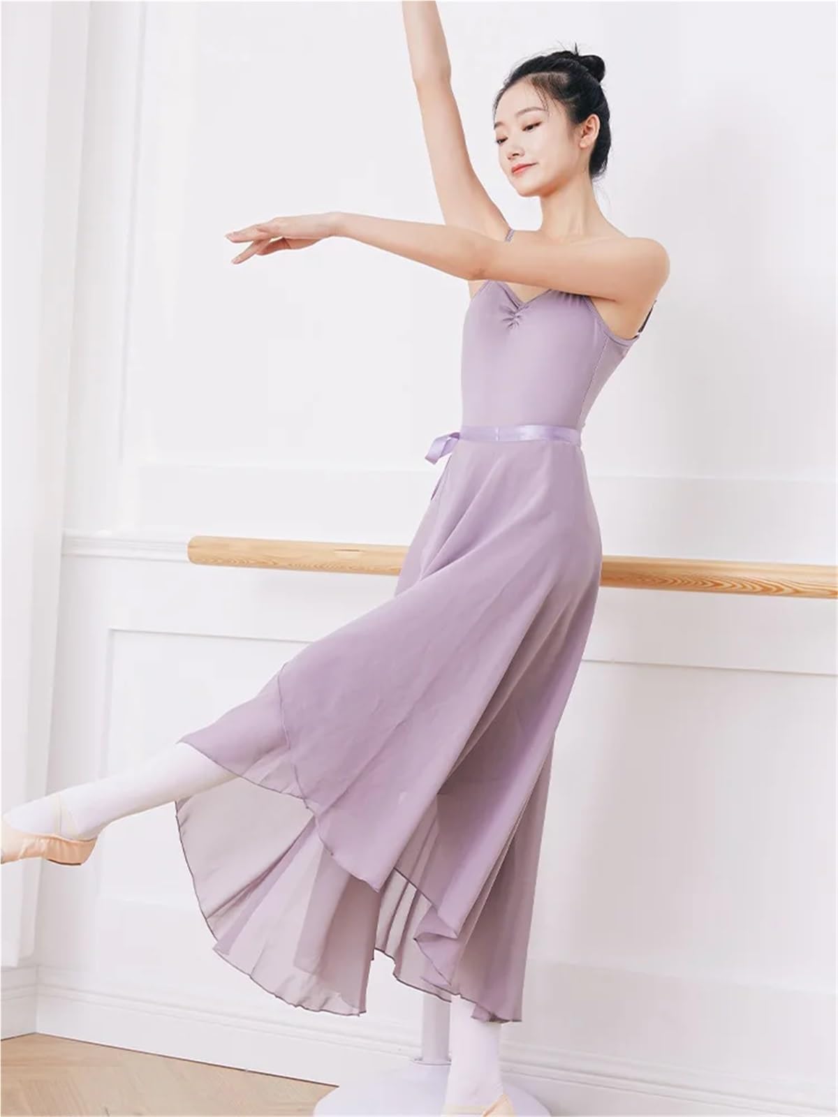 Falda de Ballet for Adultos, una Pieza, con Encaje, for práctica Gasa, Delantal Baile, Larga, for Profesora, for Mujer