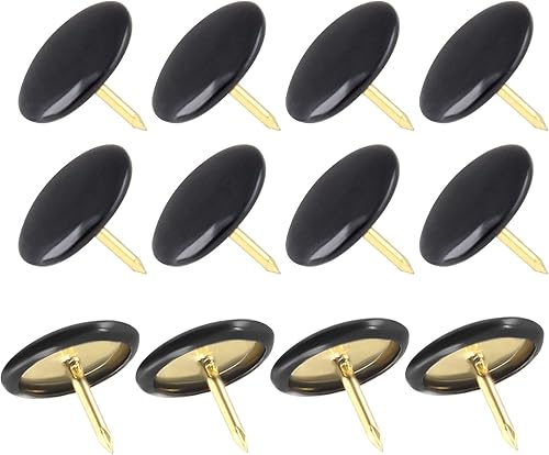 Miniatura 5 de Piutouyar 300 pines planos decorativos negros, tachuelas de plástico redondeadas, tachuelas negras para el pulgar para pared, mapa, tablero de