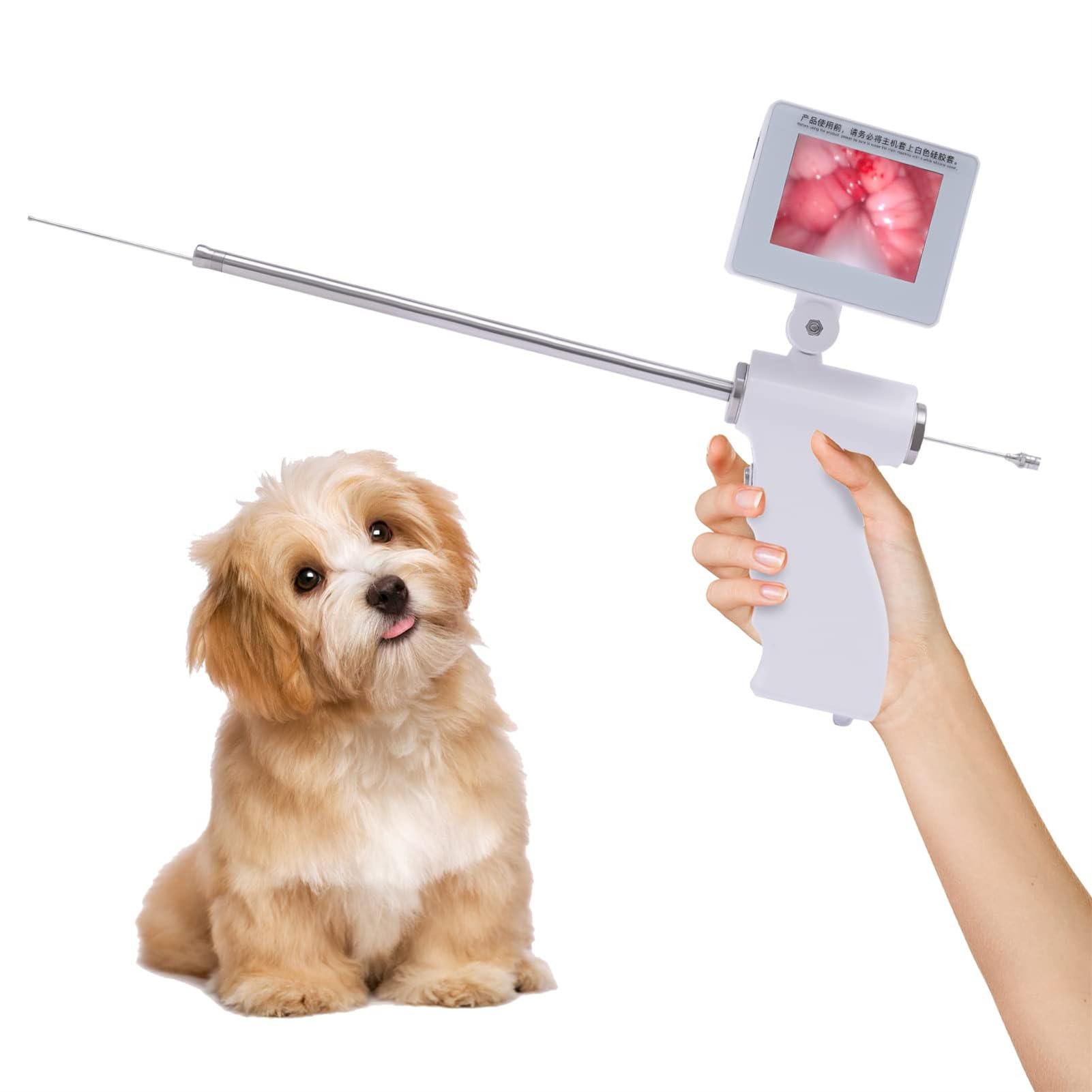 Visual Dog Artificial Insemination Gun，Horse/Cow Visual Video Breeding Device Veterinary Tube Gun with 5MP Camera Rotatable Screen,Dog