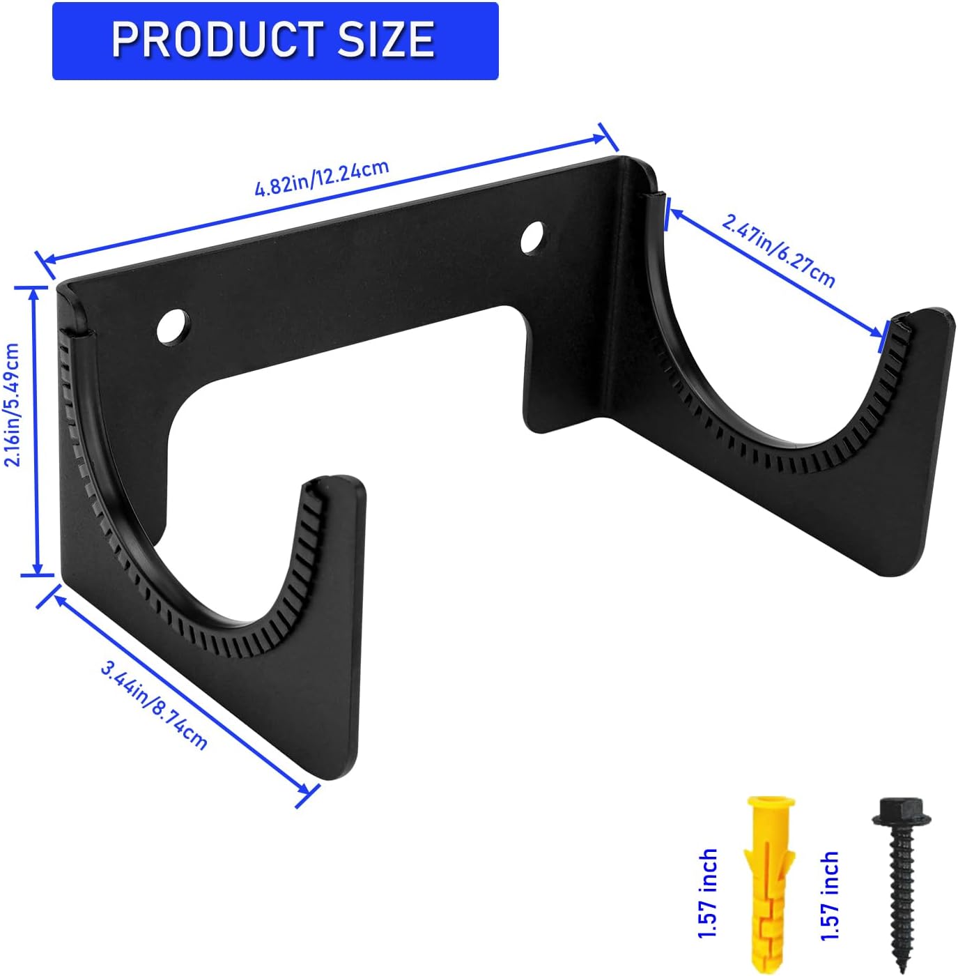 Ironing Board Hanger Wall Mount, Iron Board Hook, Ironing Board Holder Organizer Wall Rack for Y or T Leg, Laundry Room, Black