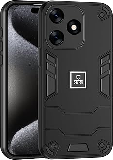 Phone Case Compatible with Tecno Spark 10C,Compatible with Tecno Spark 10 4G KI5q / Spark 10C KI5k KI5m Case Dual-Layer Drop-Proof TPU+PC 2-in-1 Protective Case Black