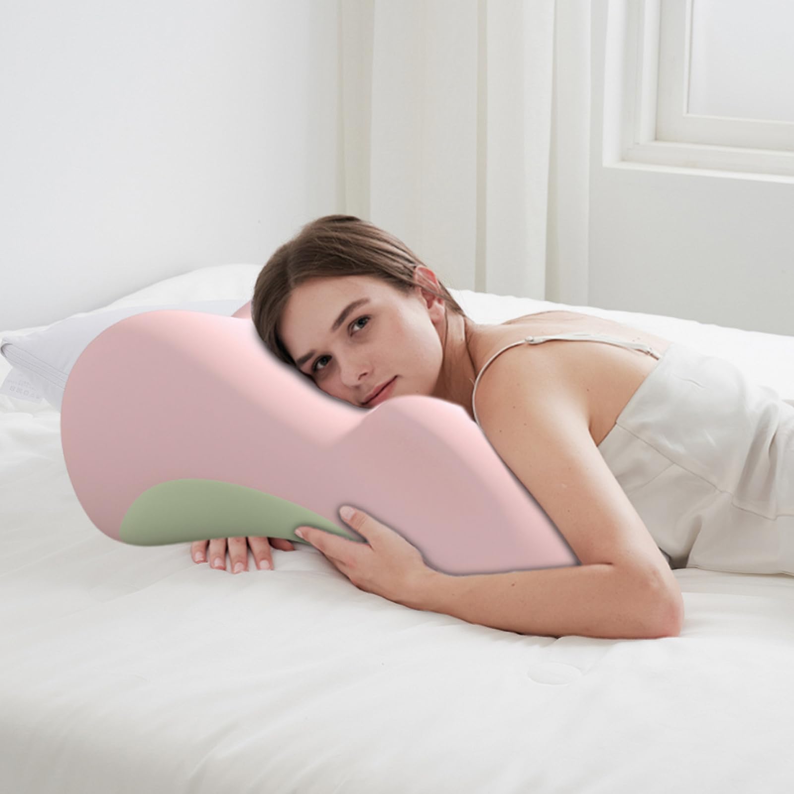Cojín Lumbar Respaldo Portátil Transpirable | Cojín de Asiento para Embarazadas Para Adultos y Mujeres al Ver TV Dormir Sentarse Acostarse en Cama Sofá Hogar