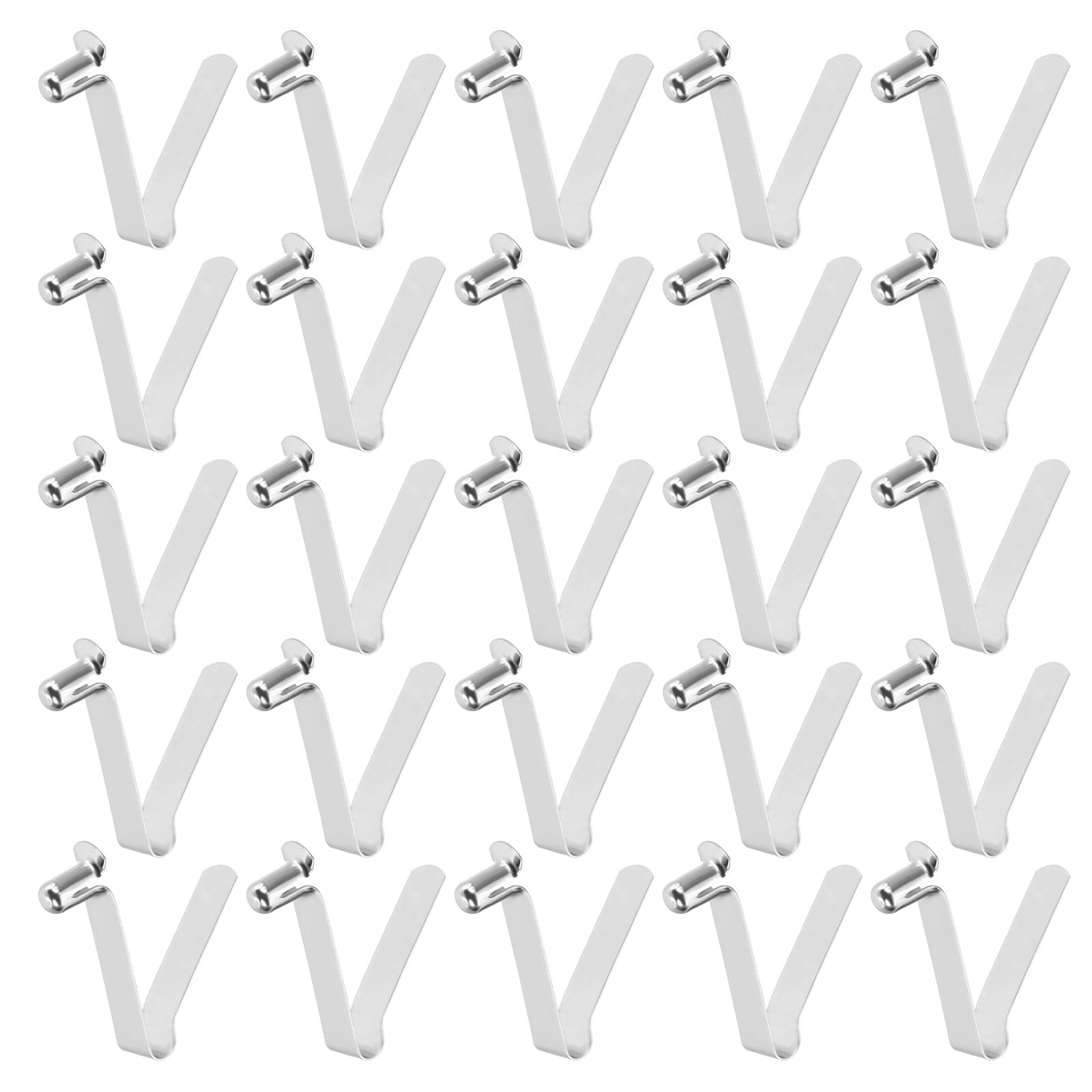 sourcing map 25pcs Single Button Kayak Paddle Snap Spring Clip 6x11x40mm 65Mn Spring Steel V-Shaped Hollow Lift Telescopic Locking Tube Pole Clips for Tent Umbrella Camping