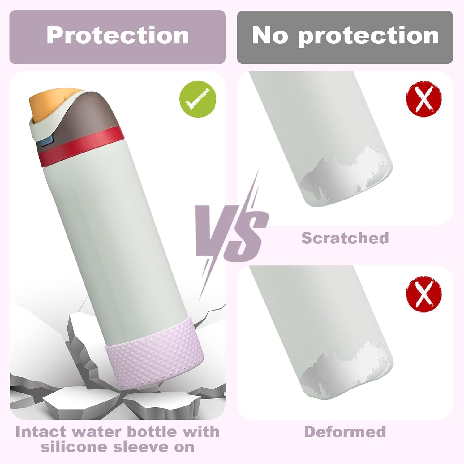 Silicone Boot for Owala Water Bottle 24 oz 32 oz 40 oz, Anti-Slip Protective Sleeve for FreeSip/Twist/Flip Stainless Steel Water Bottles Accessories - Image 3