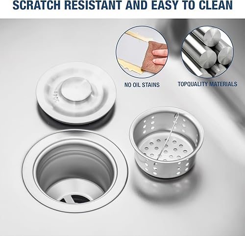 Miniatura 5 de DuyviSteil Fregadero de acero inoxidable de alta calidad, fregadero de un solo tazón con banco de trabajo para cocinas comerciales y lavandería